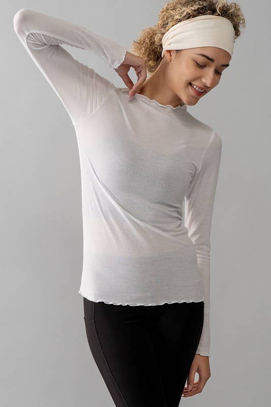 Mock Neck Rib Top