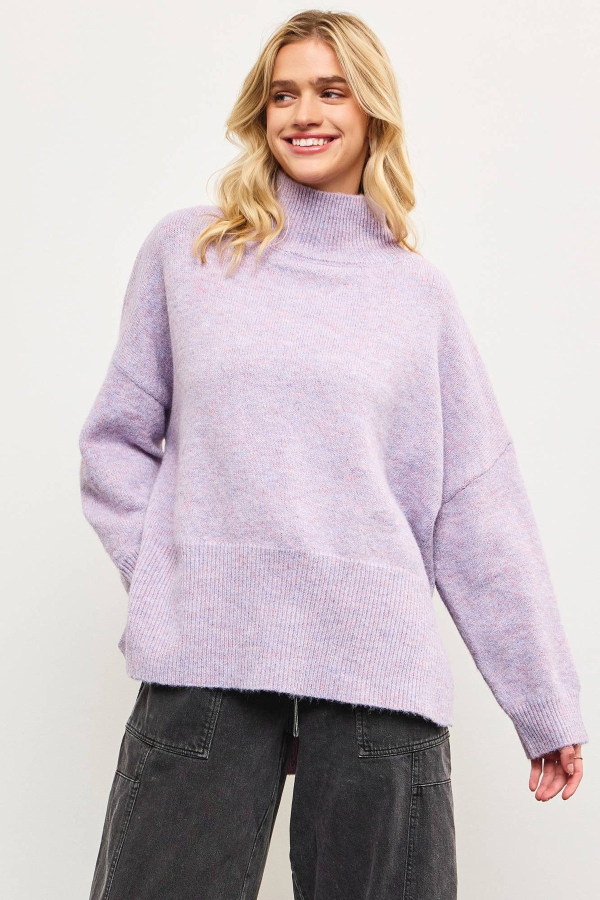 Mock Neck Oversized Sweater