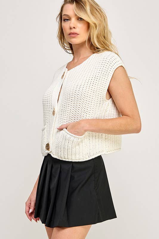 Crochet Button Down Vest