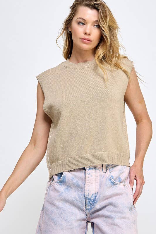 Round Neck Pullover Sweater Top