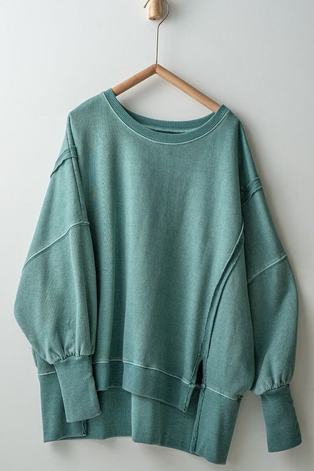 Exposed Seam Washed Sweatshirt