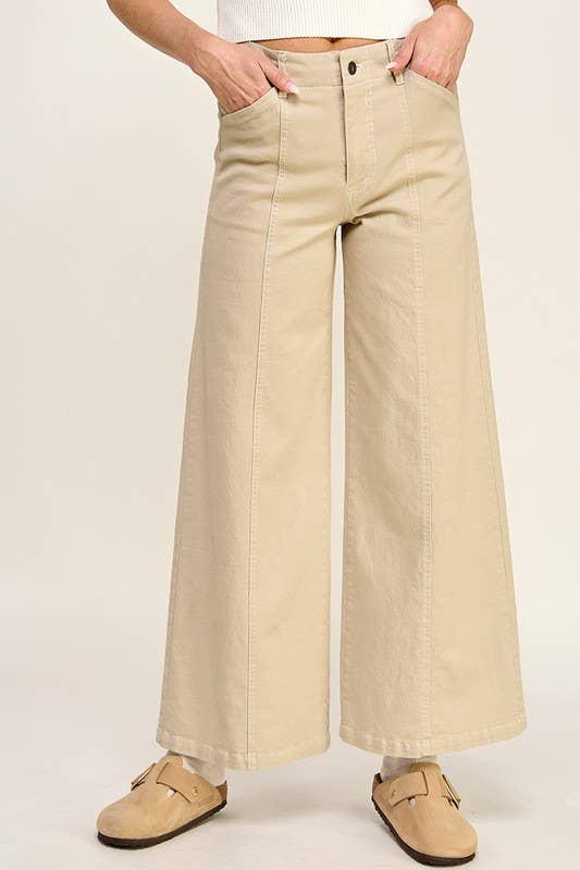 Clean Seamed Wide Leg Jeans