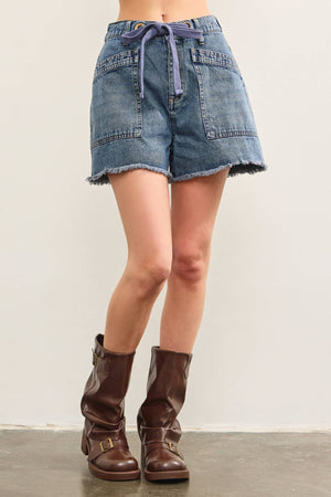 Lainey Tied Denim Shorts