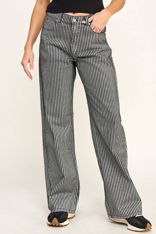 Stripe Metallic Jeans