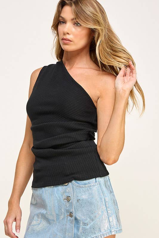 Asymmetric Ribbed Top