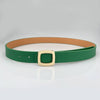 Faux Leather Square Buckle Belt