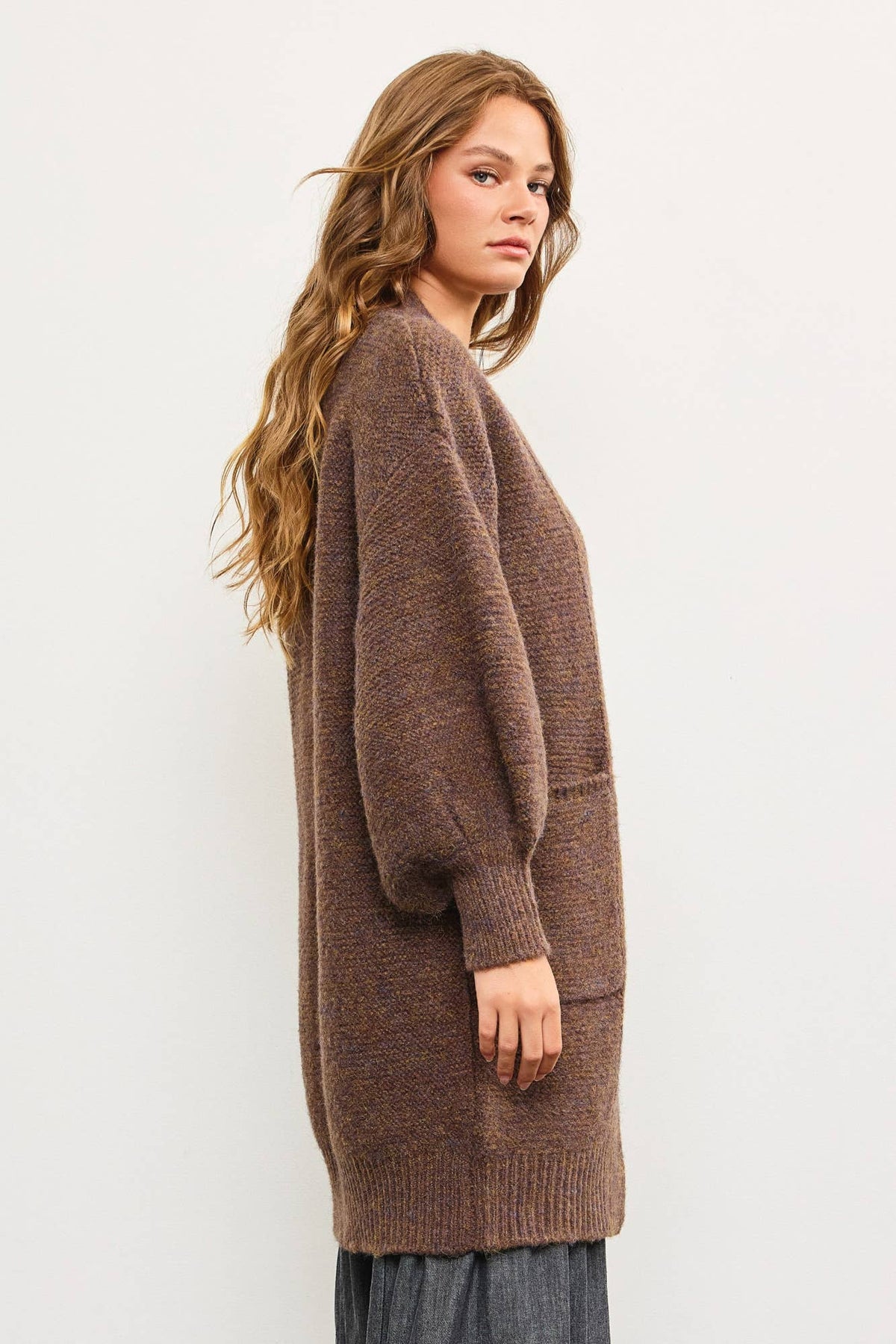 Oversized Puff Sleeve Cardigan