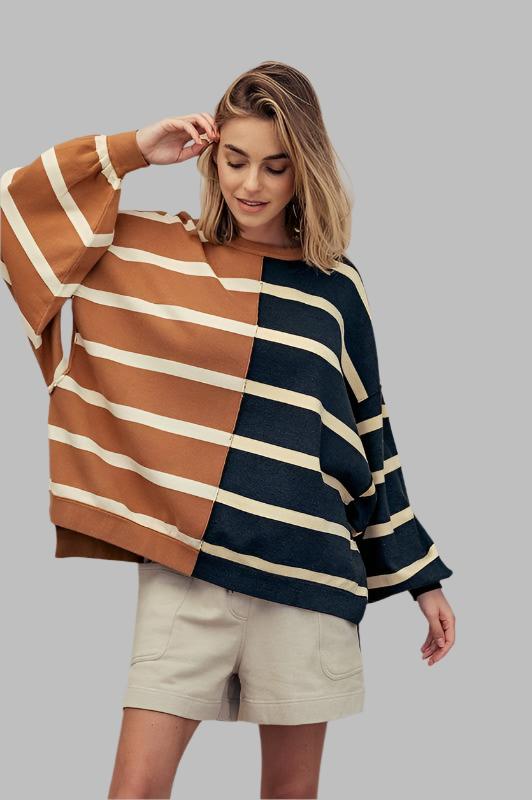 Two Tone Stripe Sweater