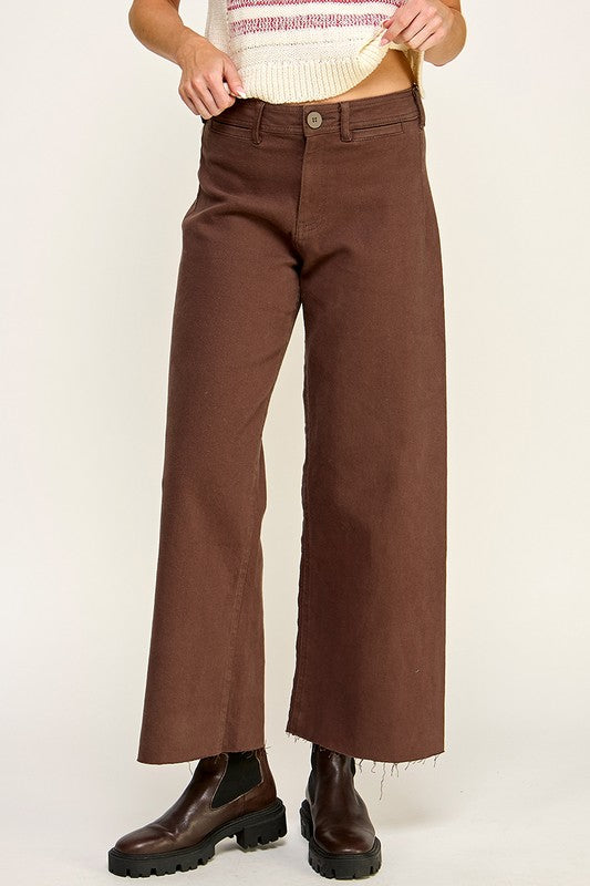 High Rise Crop Wide Leg Jeans