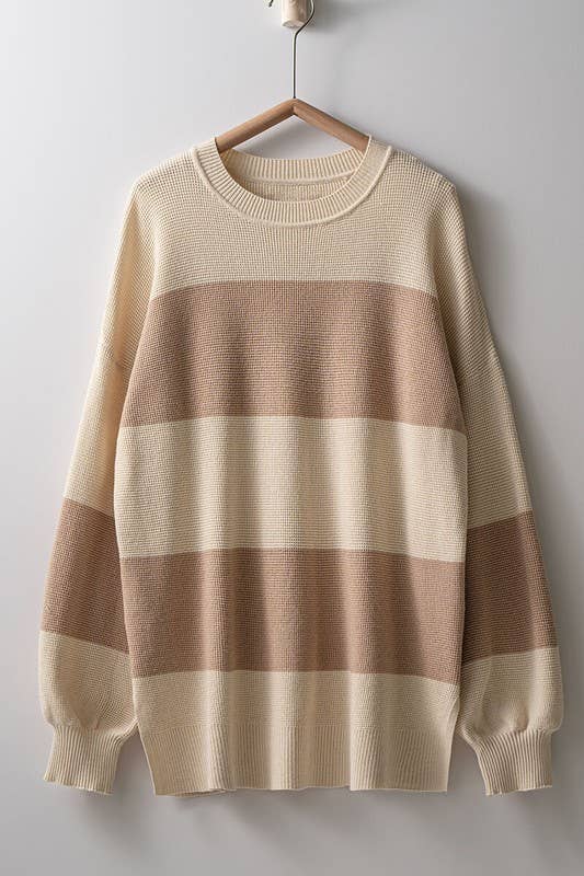 Striped Waffle Knit Sweater