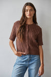 Karlie Cable Knit Short Sleeve Top