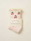 Cherry Ruffle Grip Sock