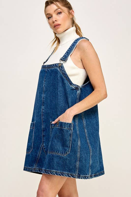 Overall Smock Mini Dress