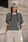Cloud Exposed Seam Stripe Sweater