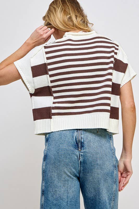 Striped Knitted Sweater Top