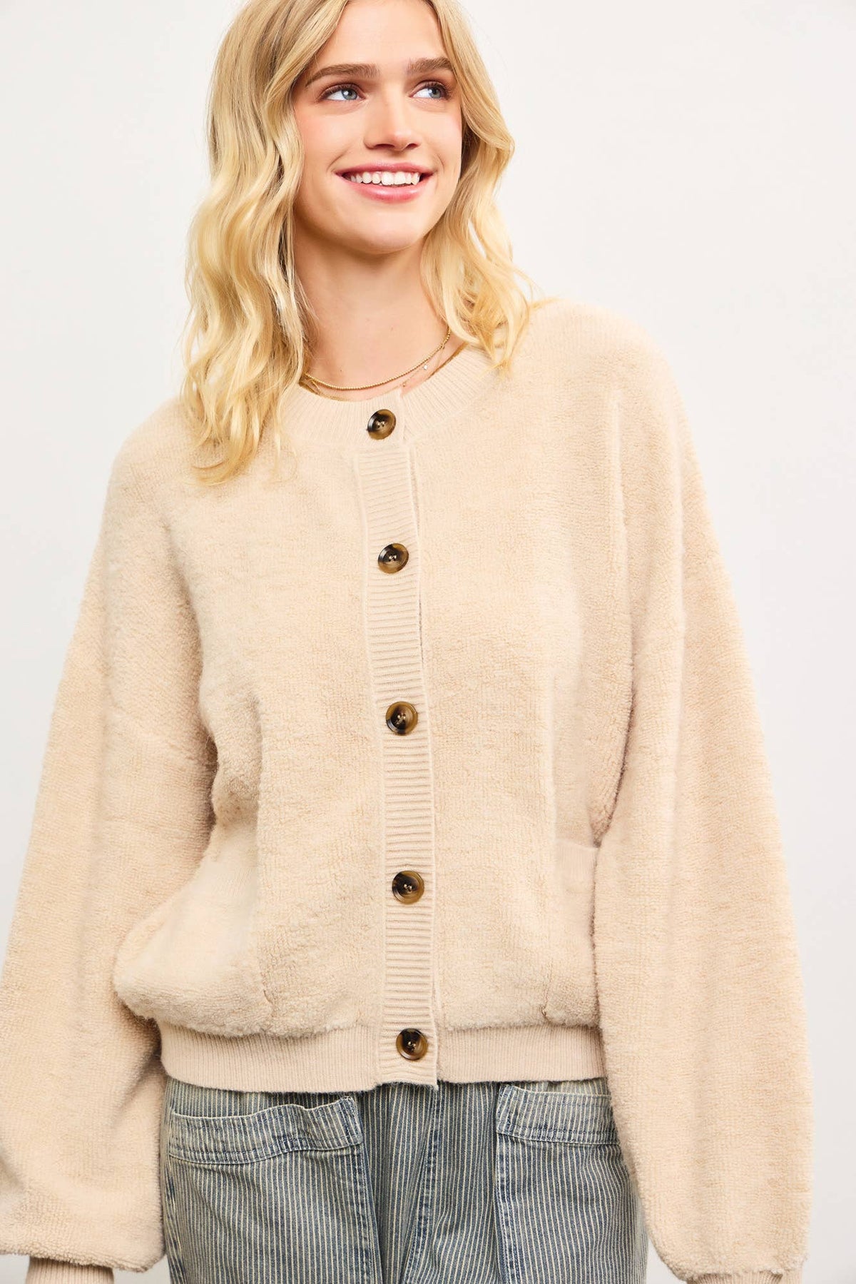 Oversized Boucle Cardigan