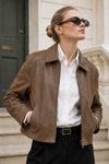 Soft Faux Leather Zip Jacket