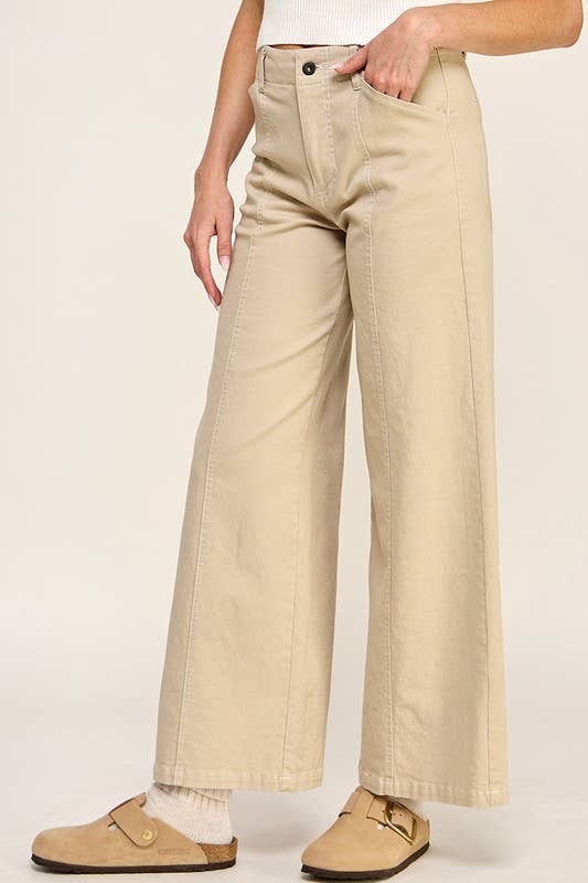 Clean Seamed Wide Leg Jeans