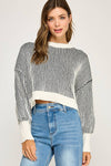 Kelsey Cropped Stripe Sweater