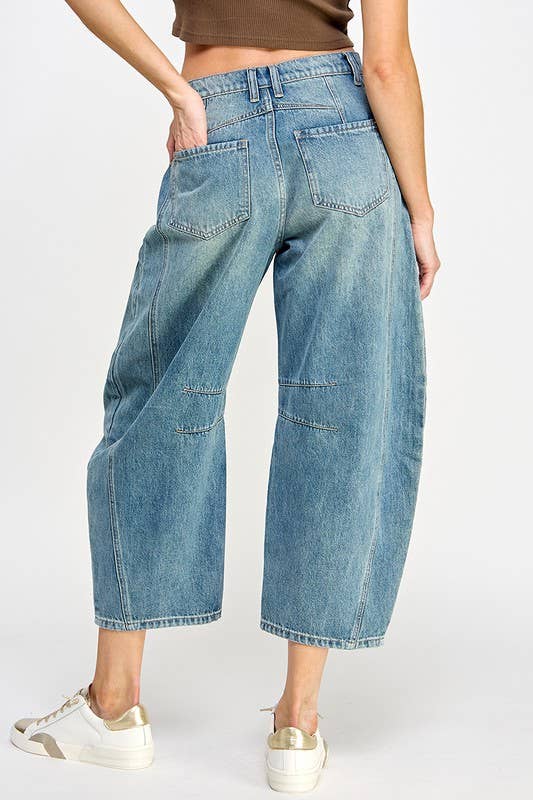 Mid-Rise Barrel Jeans