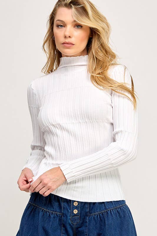 Rib Knit Long Sleeve Top