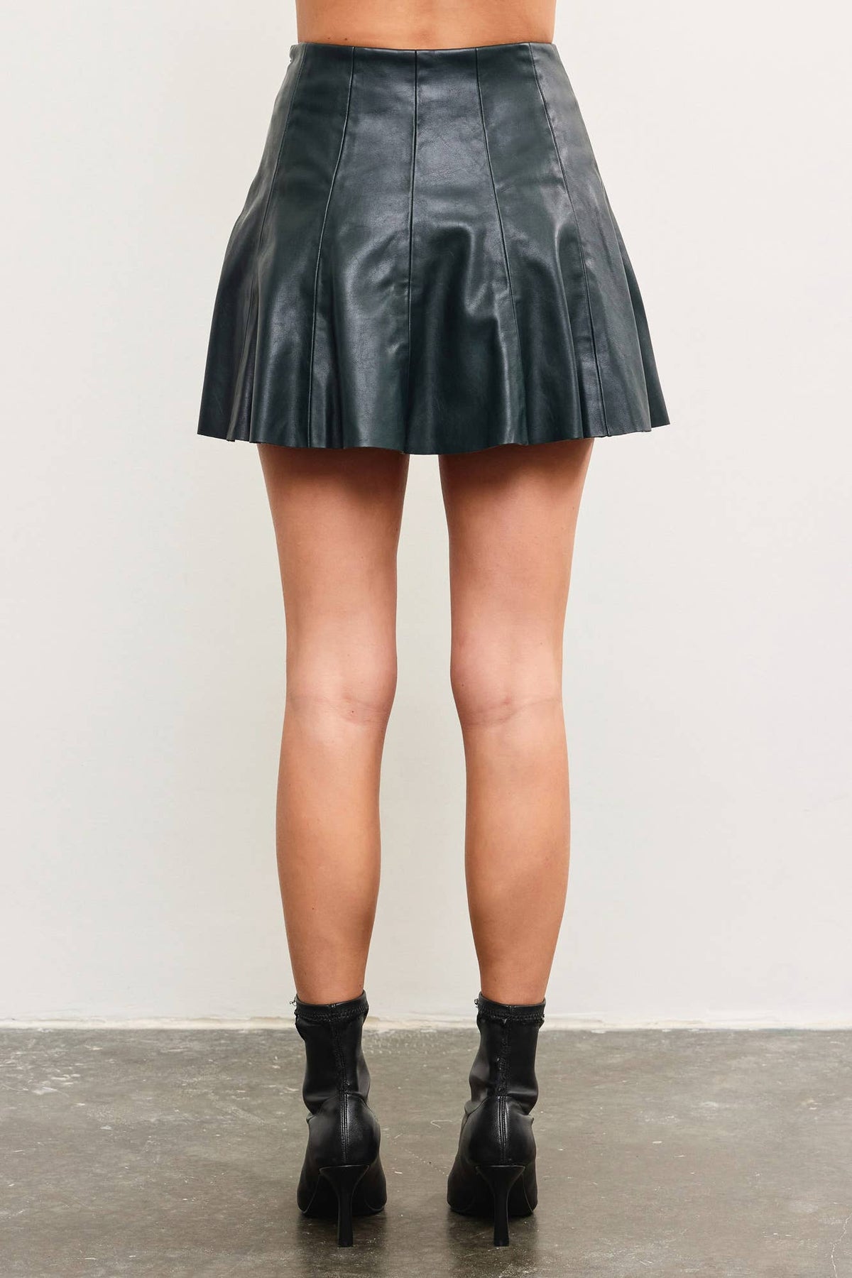 Flared Leather Mini Skort