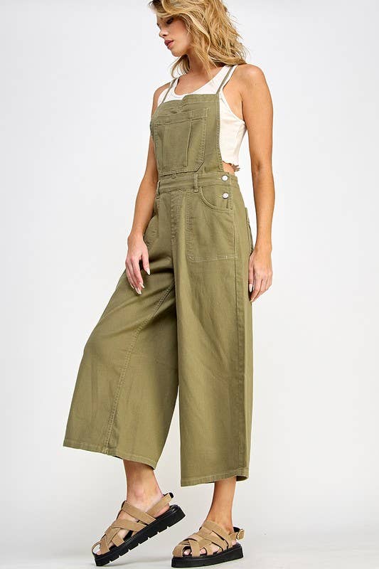 Slouchy Tie Back Overalls