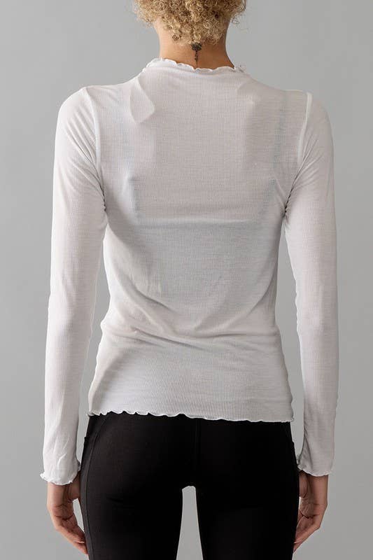 Mock Neck Rib Top