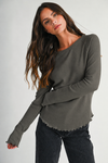 Monica Thermal Knit Long Sleeve Top