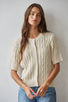 Karlie Cable Knit Short Sleeve Top