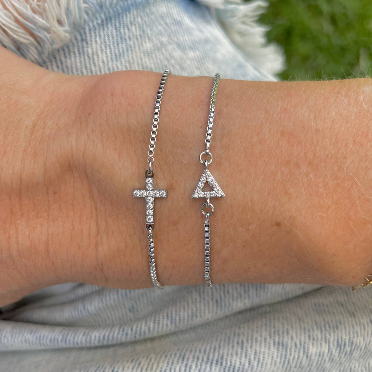 Crystal Cross Slider Bracelet