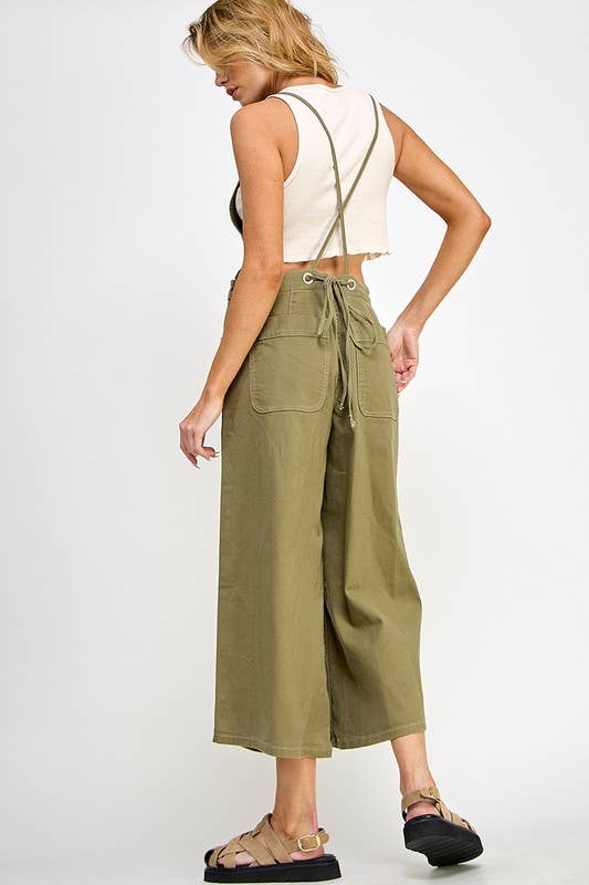 Slouchy Tie Back Overalls