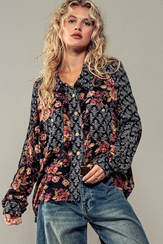 Floral Illusion Printed Shirt