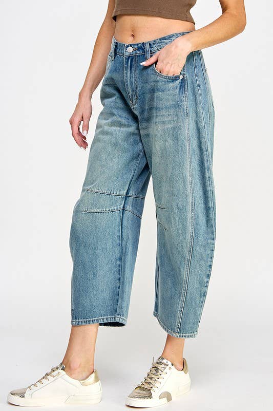 Mid-Rise Barrel Jeans