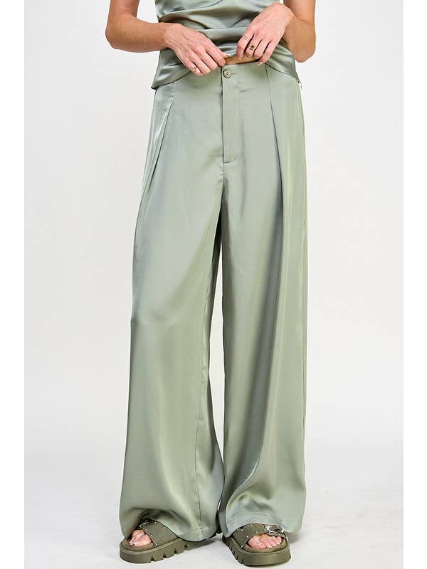 Wide Leg Satin Pants