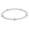 Signature Cross Small 3mm Pearl Bracelet - Sterling Silver