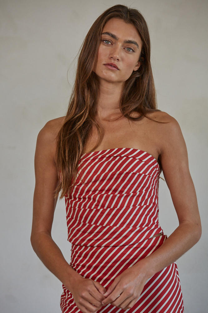 Casablanca Striped Tube Top