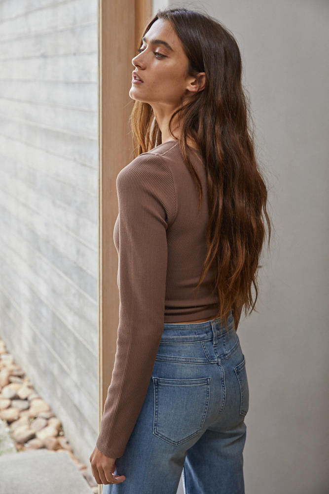 Long Sleeve Seamless Crop Top