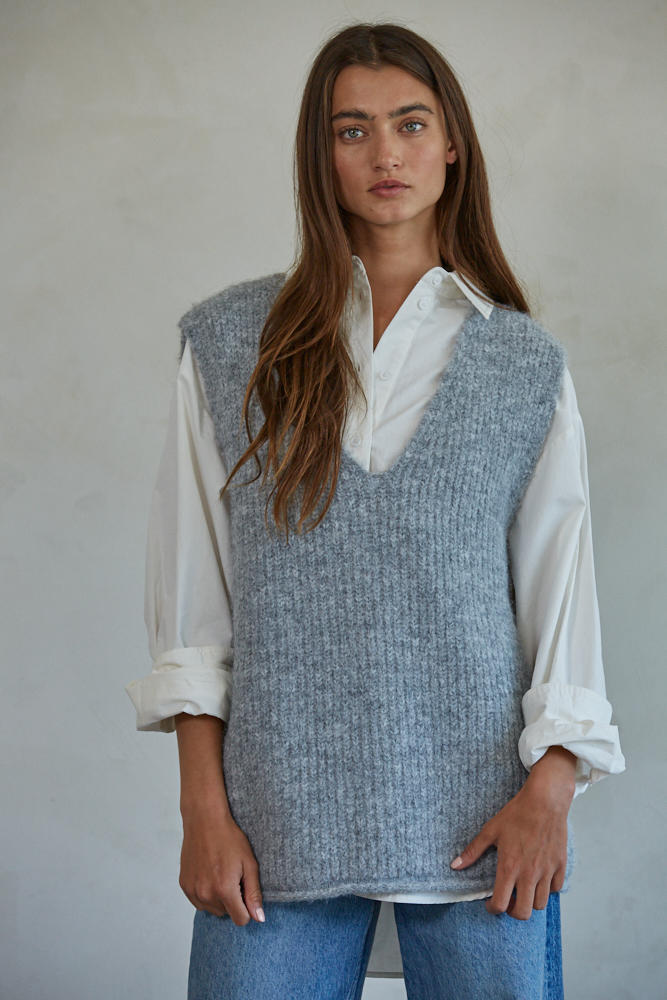 Ribbed Knit Sweater Vest