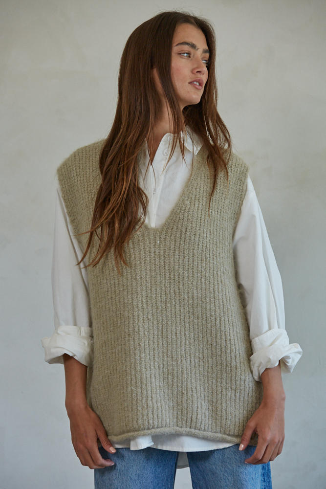 Ribbed Knit Sweater Vest