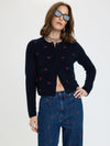 Cherry Embroidered Fitted Cardigan