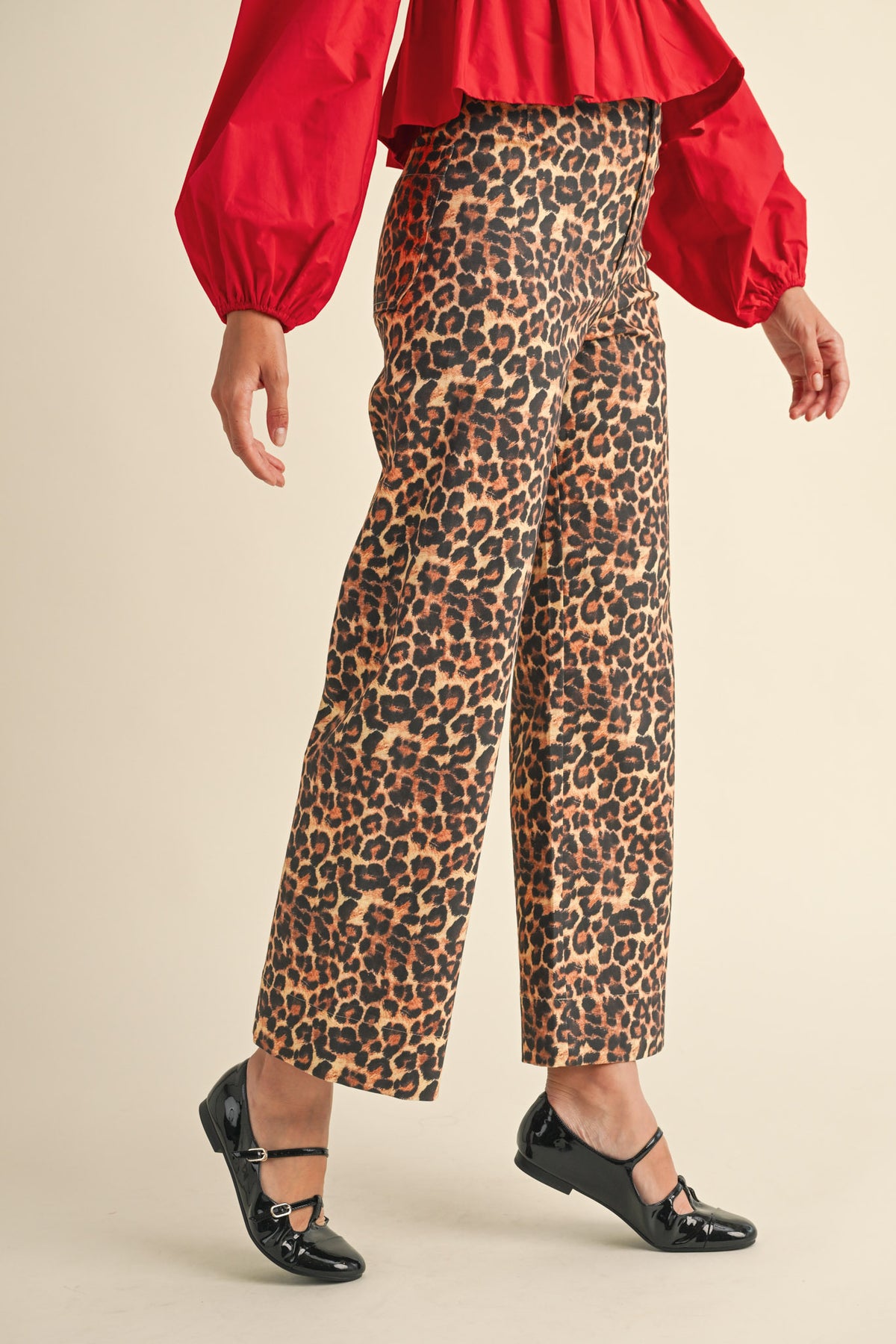 Wide Leg Leopard Pants