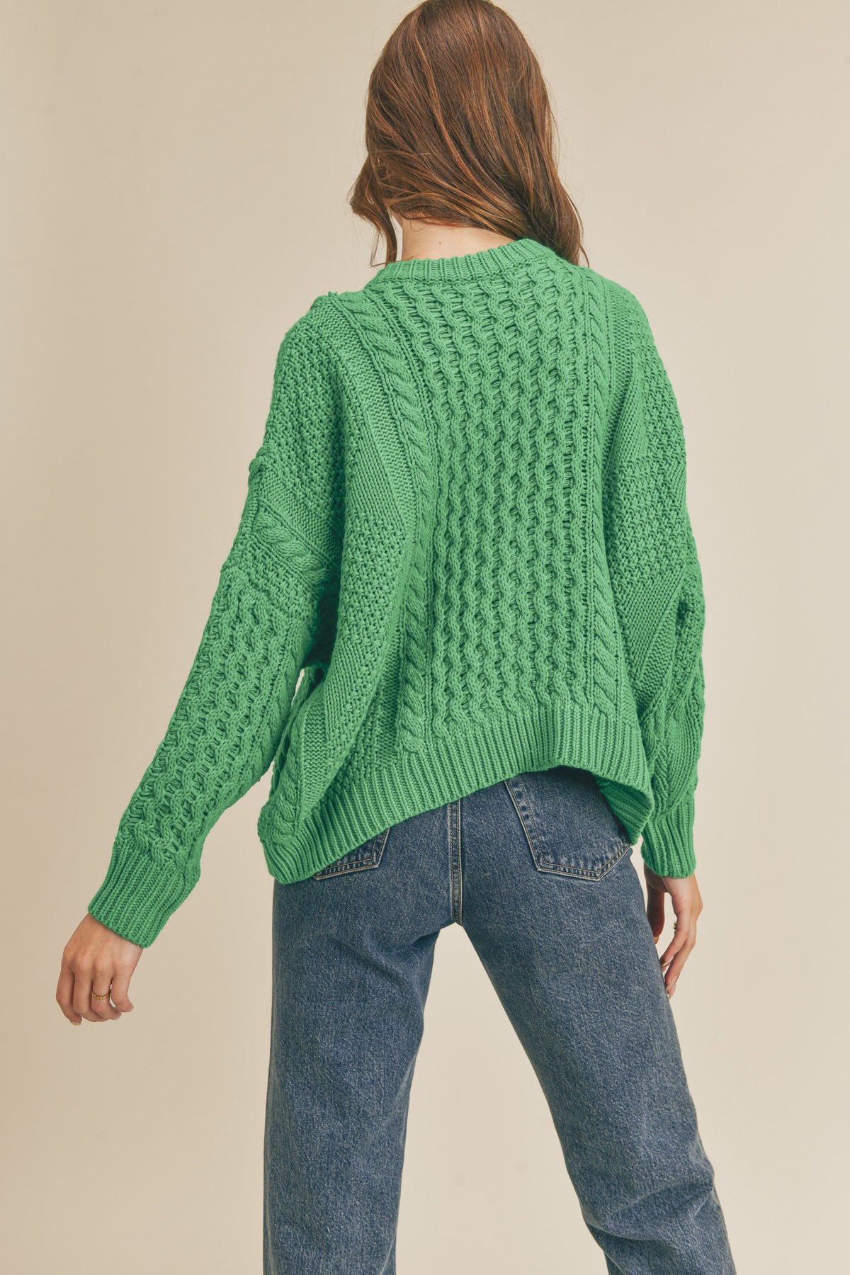 Mixed Cable Knit Sweater