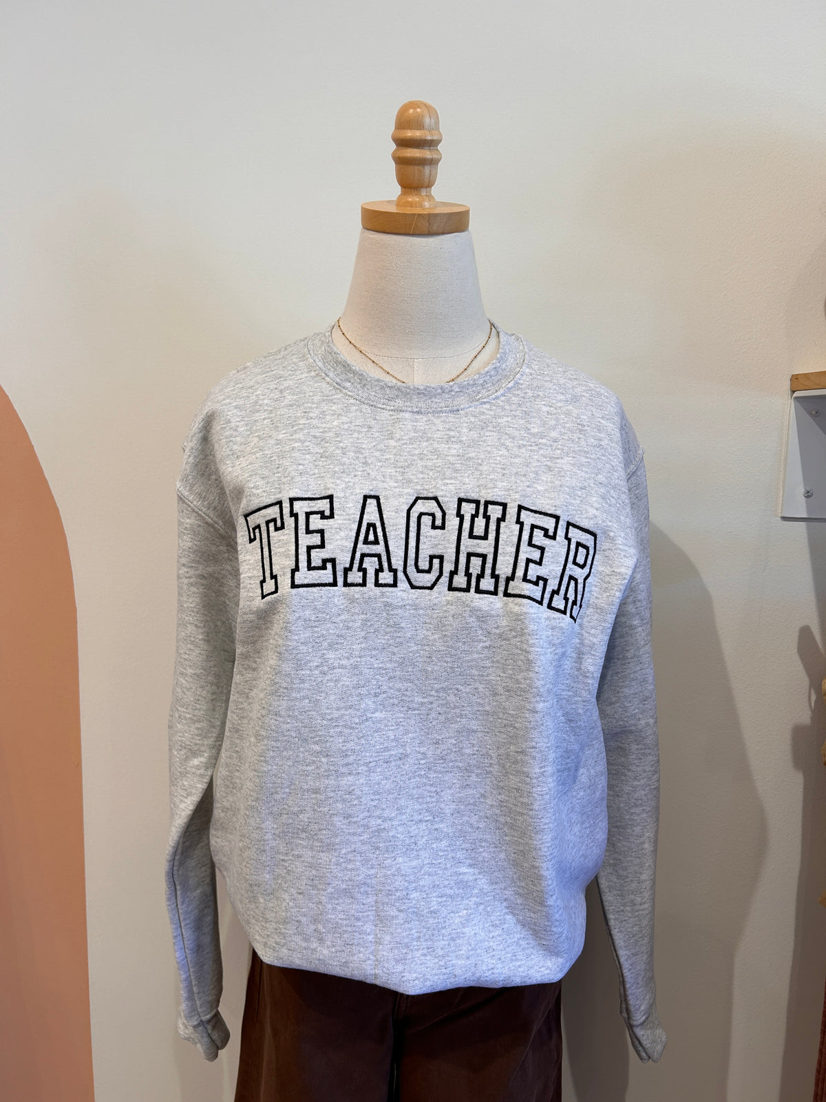 Teacher Embroidered Crewneck