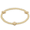 Extends Signature Cross 3mm Gold Bracelet