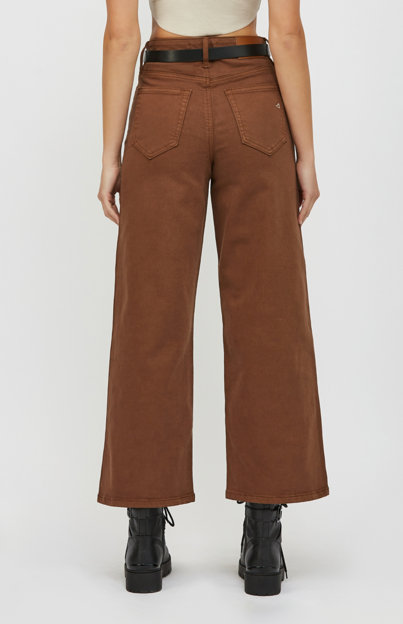 Chestnut Clean Stretch Wide Leg Jeans