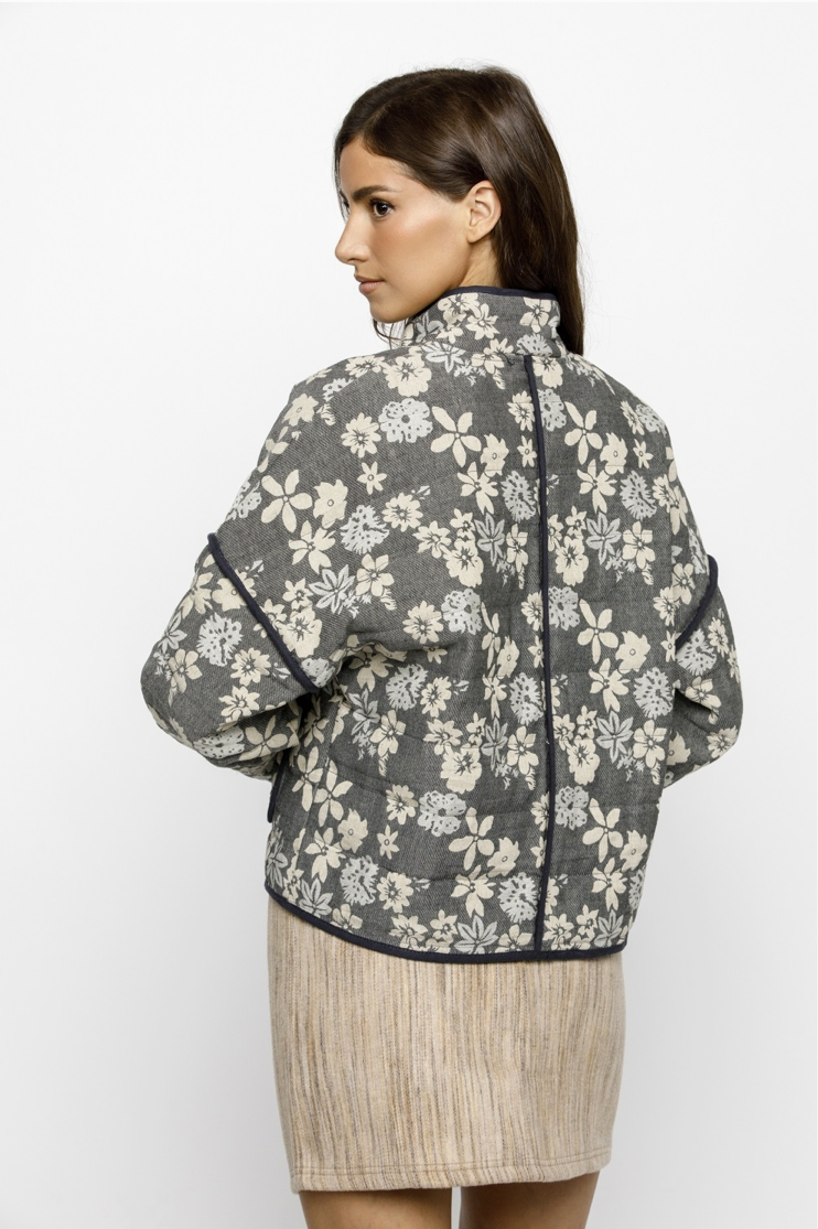 Floral Printed Quilted Jacket