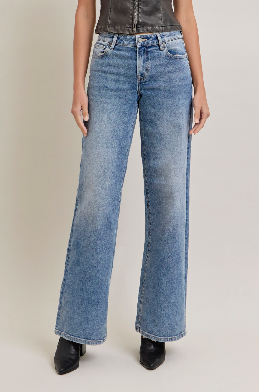 Nori Mid Rise Wide Leg Jeans