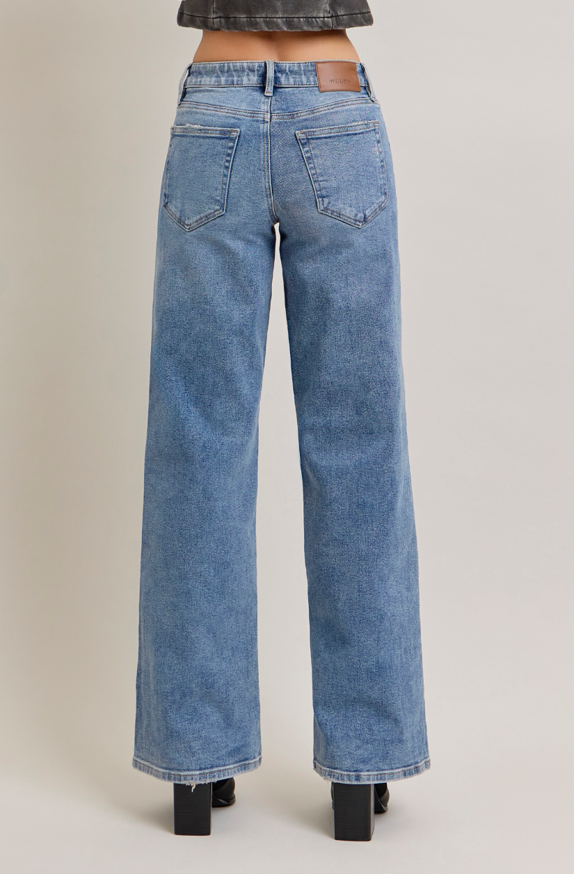 Nori Mid Rise Wide Leg Jeans