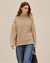 Janelle Contrast Mock Neck Sweater